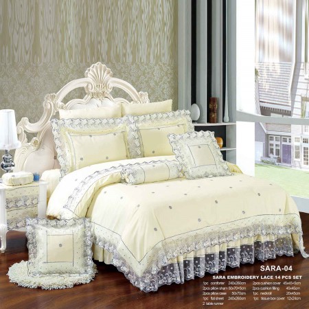 Milanobedlinen Comforter Sara Lace 14pcs Set